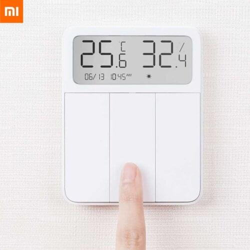 2021 Xiaomi Mijia Smart Wall Switch Light Remote Control Wireless 3 Key Switchs with temperature and humidity LCD digital screen