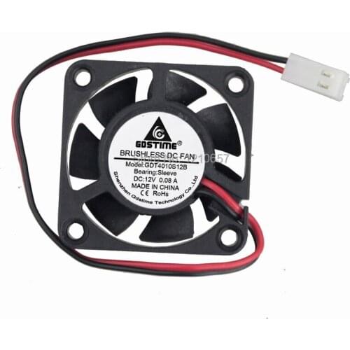 10 Pieces lot Gdstime 2pin 12V 4010 40 x 40 x 10mm 40MM DC Mini Cooler Cooling Fan