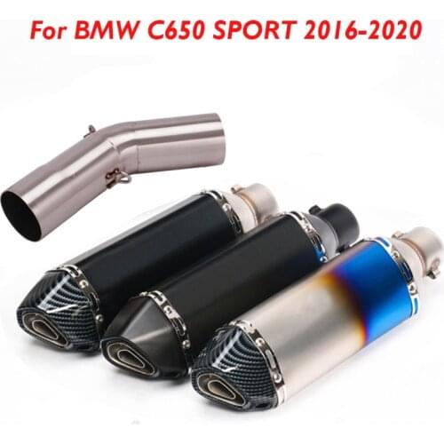 Slip on Motorcycle Exhaust System Pipe Escape Muffler Pipe Modified Connector Section for BMW C650 SPORT 2016-2020