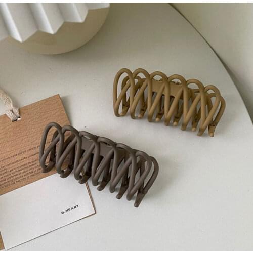 Fence Hollow Out Shaped Matte Geometric Barrette Acrylic Big Hair Claw Clips Women Girls Hair Accessories Acrylic Hairpins