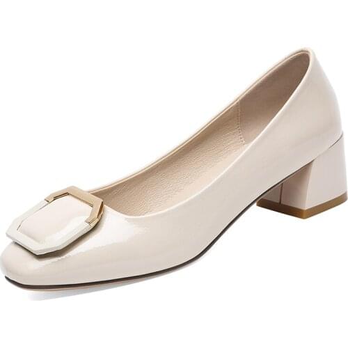 WomenS Shoes With Square Toe And Thick Heels Set Foot Solid Color Shoes WomenS Platform WomenS Shoes