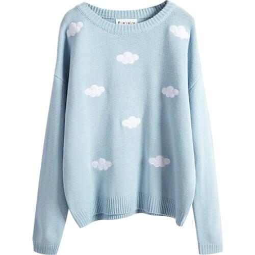 Vintage College Loose Clouds Sweater Female Korean Punk Thick Cute Loose Harajuku Clothing For Women 2020 WomenS Kawaii Ulzzang