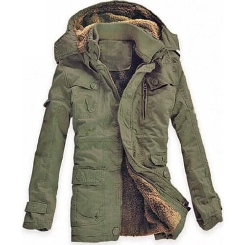 Winter Jacket Men Casual Thick velvet Warm Jackets Parkas hombre Mens cotton Windbreaker Warm Hooded jacket long trench coat