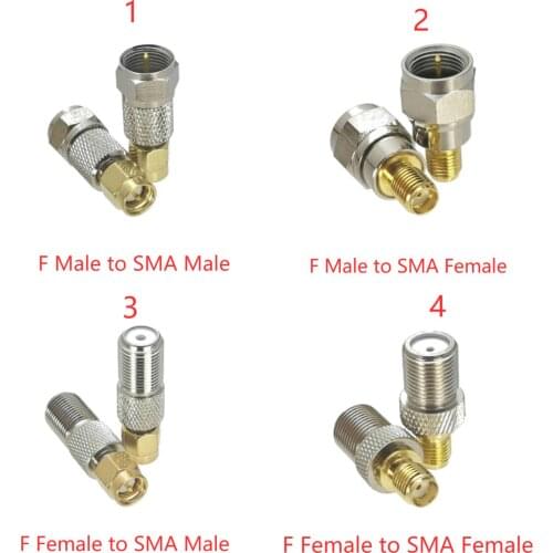 1Pcs Adapter F TV to SMA Male Plug & Female Jack Straight RF Coaxial Connector For Antenna
