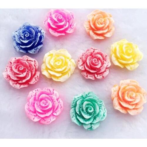 15pcs 19mm Resin Cute Flower Flatback Stone Wedding Buttons Craft Scrapbook -HZ14