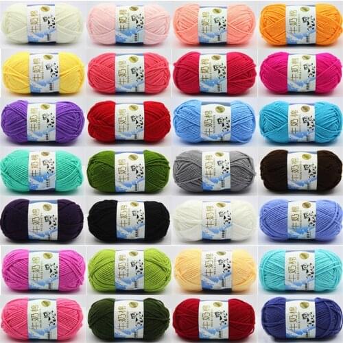 27 Colors Milk Cotton Yarn For Hand Knitting Soft Comfortable Wool Blended Yarn Blanket Crochet Knitting Yarn (46-50)g/Pcs