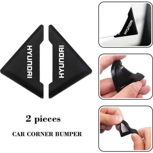 2Pcs/Set Silicone Car Door 90 Degree Angle Corner Cover Bumper Crash Scratch Protector Anti-Scratch Crash for Hyundai Santa Fe