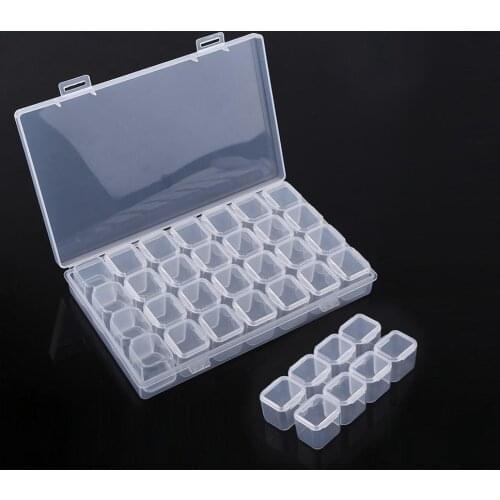 28 Cells Removable Diamond Painting Storage Boxes Diamond Embroidery Accessories Stitch Cases Storage Organizer Home Storage