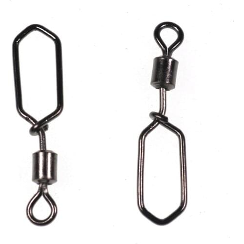30pcs Alloy Copper Saltwater Fishing Rolling Swivel With Square Snap Rotate Pin Fish Hook Connector Fishing Tackle Accessories