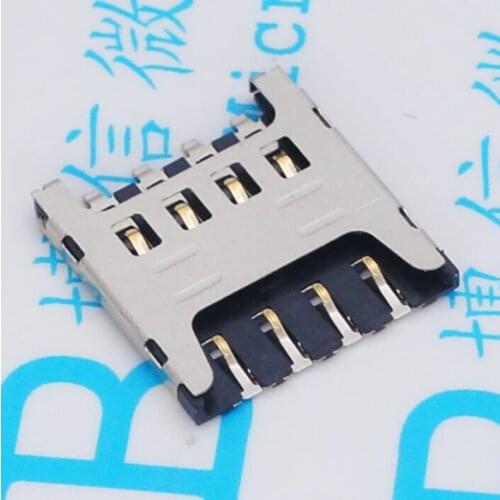 40pcs Micro sim card connector socket 8P for smart watches new version small card for gold-plated