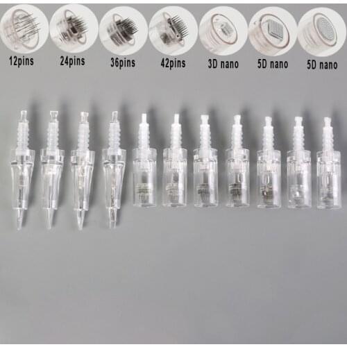 50pcs Derma Pen Dr.Pen Bayonet Cartridge Needle Replacement For drpen E30 M5 M7 N2 A6 Microneedles 12 24 36 42Pin Nano MTS PMU