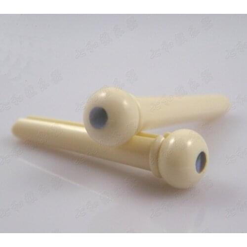 60 Pcs White Acoustic guitar Bridge Pins, Acoustic guitar pressure string Nails Pin, celluloid shell Dot Inlay set