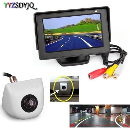 Car TFT LCD Monitor Video Screen with Car Parktronic Intelligent dynamic track Moving parking line White Cam Parking Assistance