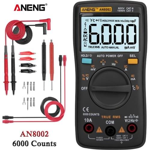 AN8002 Digital Multimeter 6000 Counts Digital Multimeter Profesional Capacitor Tester Esrmeter Richmeters Inductance Meter