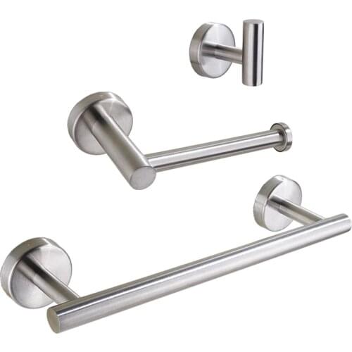 Stainless Steel Brushed Toilet Paper Holder Self-adhesive Paper Towel Holder Kitchen/Bathroom Towel Rack Bathroom Products