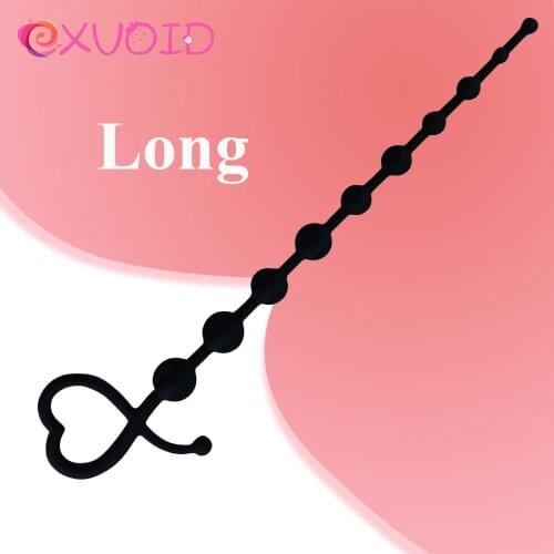 EXVOID Long Anal Beads Silicone Butt Plug Anal Sex Toys for Women Adult Products Anal Plug Smooth Prostate Massage