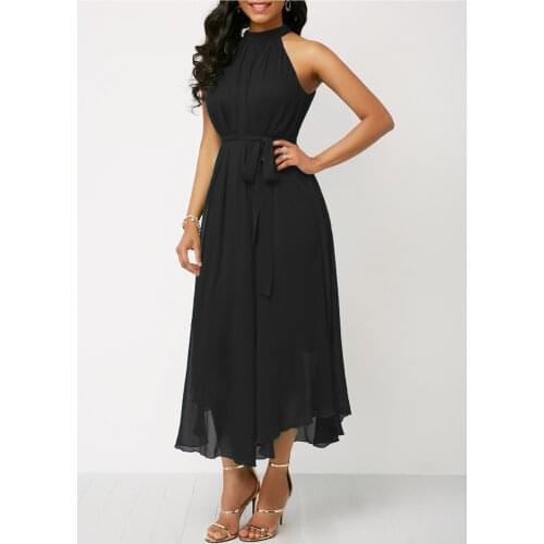 European and American spring and summer halter neck strapless chiffon pleated dress plus size womens clothing