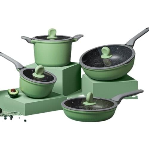 Maifanshi non stick pot smokeless wok frying pan gas induction cooker general purpose kitchen cookware pots and pans set