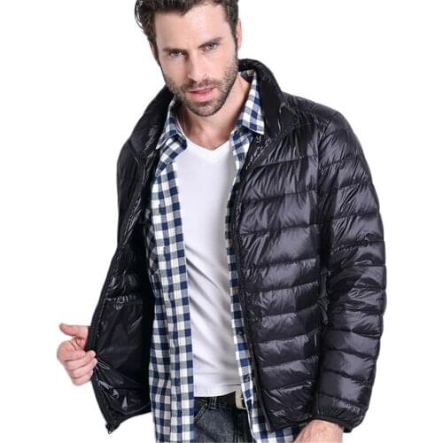 Winter Autumn Men Ultralight Jacket White Duck Down Coat Puffer Jackets Winter Male Casual Down Outerwear Coats Warm Parka 5xl