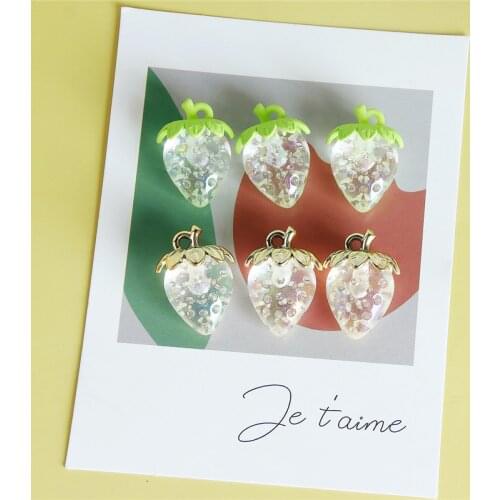 Summer style 50pcs/lot color caps transparent beads shape acrylic Strawberry beads diy jewelry earring/garment accessory