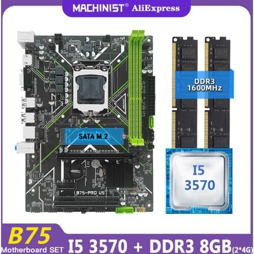 B75 LGA 1155 motherboard set kit With Intel CORE I5 3570 CPU processor 16G(2*4G) DDR3 RAM memory USB3.0 SATA3.0 MINI-DTX X7-V124