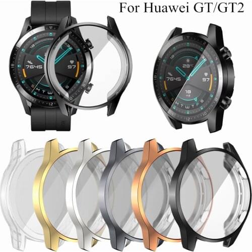Soft TPU Protective Case for Huawei Watch GT GT2 42mm 46mm Cover Full Screen Protector Shell for GT 2 Bumper GT Watch Cover