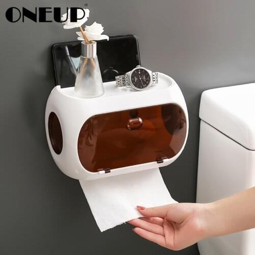 ONEUP Portable Hygienic Paper Dispenser Plastic Bathroom Storage Rack Waterproof Tissue Box For Toilet Bathroom Accessories