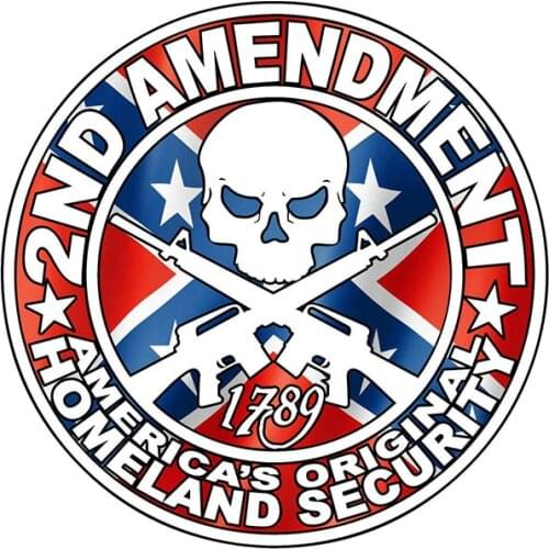 Personality 2nd Amendment Gun Decals Waterproof Sunscreen Creative Car Sticker Decoration Accessories PVC