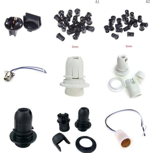 Plastic Lamp Socket With Wire LED Light Bulb Lamp Holder Converter Adapter BS Material Lamp Base Holder E12 /E10/E14/E27/T10