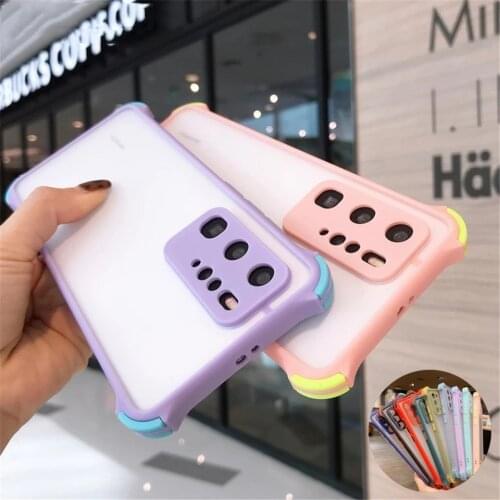 Shockproof Matte Clear Phone Case For Samsung Galaxy S21 Ultra S20 FE S8 S9 S10 Plus Note 20 10 9 8 A32 A52 A72 A51 A71 Cover