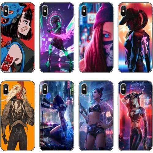Cyber girl Transparent Phone Case For iPhone 12 11 Pro Max Mini XS Max XR X 8 7 Plus 6 6S Plus 5 5S SE 2020