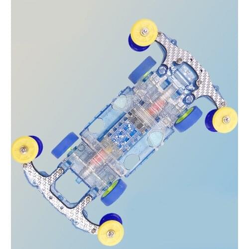 1Set MS Chassis+ Wheels+ Tires+ Guide Rollers+ Front & Rear Plates+ Motor Kit for 1/32 Scale Mini 4WD Car Model