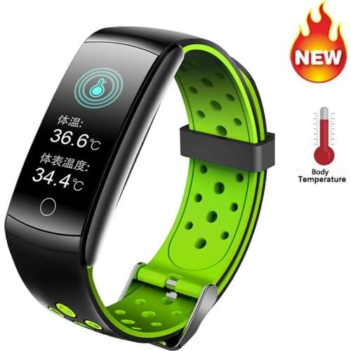 The new temperature measurement Q8T smart watch heart rate monitoring sports pedometer tracker bracelet waterproof smart band