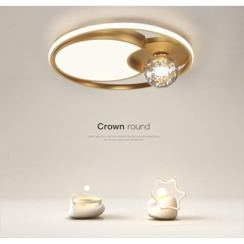 Black/Gold Modern Chandelier Indoor Home European Decoration For Chindren Room Living Room Kitchen Round LED Study Lamp