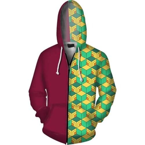 Demon Slayer Kimetsu no Yaiba Hoodies Zipper Up Tomioka Giyuu Cosplay Hoodie Sweatshirt Pullover Jacket