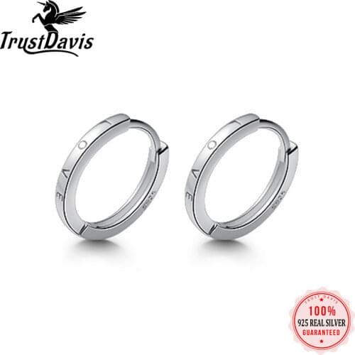 PrinSis Authentic 925 Sterling Silver Fashion Women Love CZ Charm Hoop Earring For Wedding Birthday Present Jewelry Gift DD653