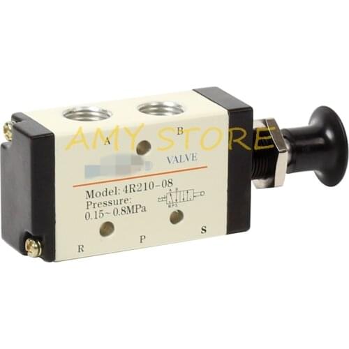1Pc 5 Port 2 Position 1/4" 3/8" 1/2" BSP Hand Operated Air Valve Manual Pneumatic Controller 4R210-08 4R310-10 4R410-15