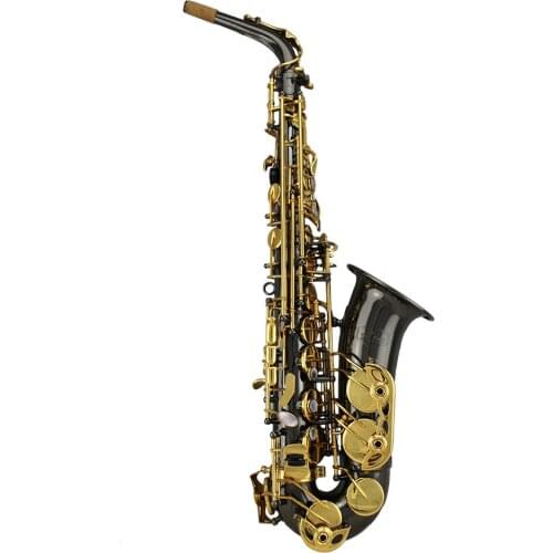 High Grade Black nickel gold keys Three double arms support keys Alto Saxophone