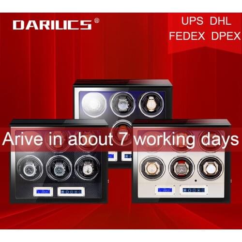 High-End Wood Watch winder Luxury Automatic watches box with Mabuchi motor LCD touch screen and Wooden Watch Accessories 6slot