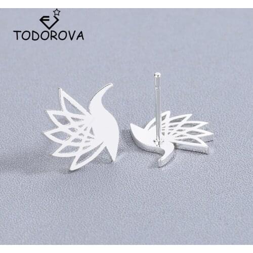 Todorova Rose Gold Flying Hummingbird Stud Earrings for Women Stainless Steel Animal Jewelry Cute Small Bird Earrings