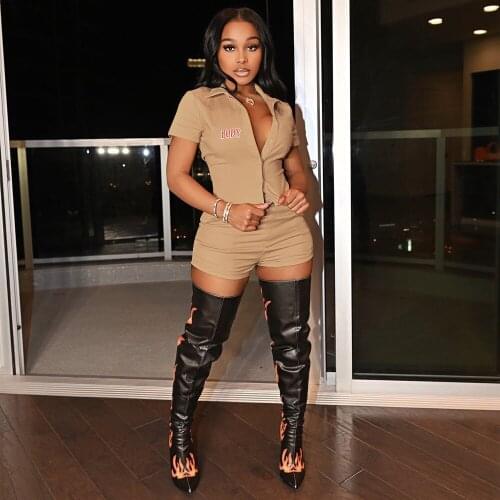 Womens Sporty Tracksuit BODY Letter Print Outfit Turn Down Collar Short Sleeve Blouse Tops and Biker Short Casual 2 Piece Sets