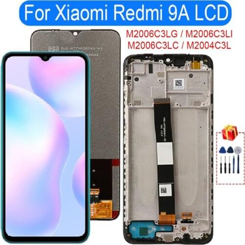 6.53" For Xiaomi Redmi 9A LCD Display With Frame Touch Screen Digitizer Assembly For Redmi M2006C3LG M2006C3LI M2006C3LC LCD