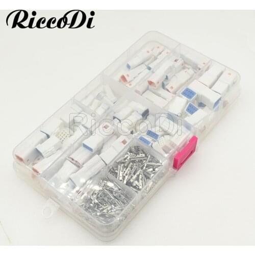 1Box 400 Pcs JST JWPF 2 3 4 6 8 Pin Way Automotive Waterproof Male Female Wire Harness Connector 0.7mm Plug For Benz BMW