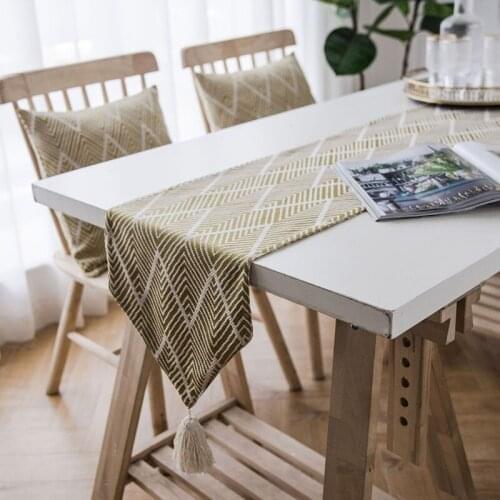 1Pcs Minimalist Modern Table Runner Tassel Polyester Wave Table Runners Home Decor Party Dinning Table Decoration Accessories