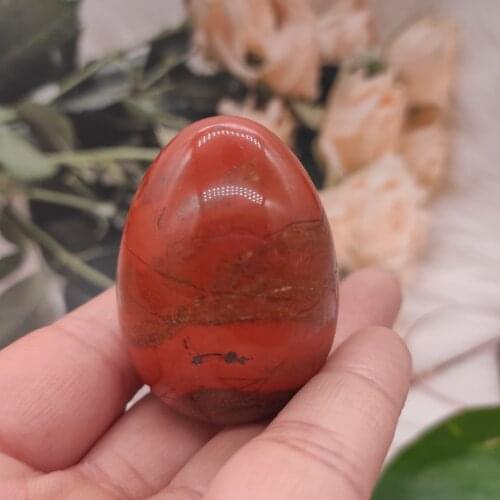 1pcs Red Jasper Egg Shaped Stone Healing Natural Crystal Massage Minerale Gemstone Spiritual Decoration Collection