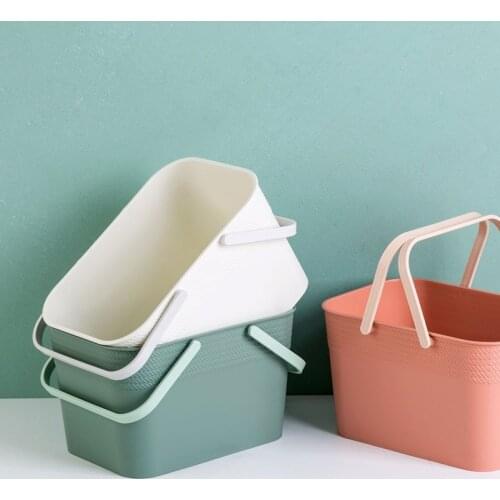 1pc Bath Drain Basket Portable Storage Basket Bath Basket Rattan Plastic Bathroom Storage Box Snack Cosmetic Wash Storage Box