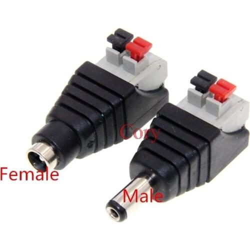 10PCS DC Male DC Female connector 2.1*5.5mm DC Power Jack Adapter Plug Connector AV Joint terminal CZYC