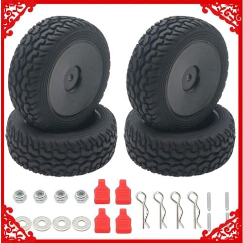 4pcs/Lot Rubber RC Wltoys 144001 buggy Wheels & Tires 12mm Hex Hub Mount For RC Car upgrade part