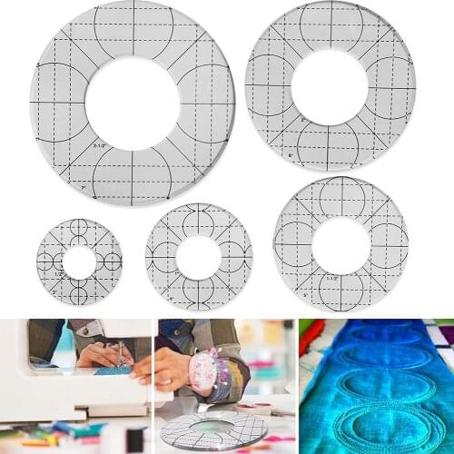 5PCS Sewing Circle Template Perfect Round Template Quilted Template Quilting Frames Non-Slip Sewing Rulers Easy To Hold