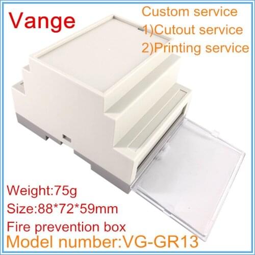5pcs/lot good quality extruded mold shell ABS fireproof plastic junction box case 88*72*59mm for din-rail electronic product